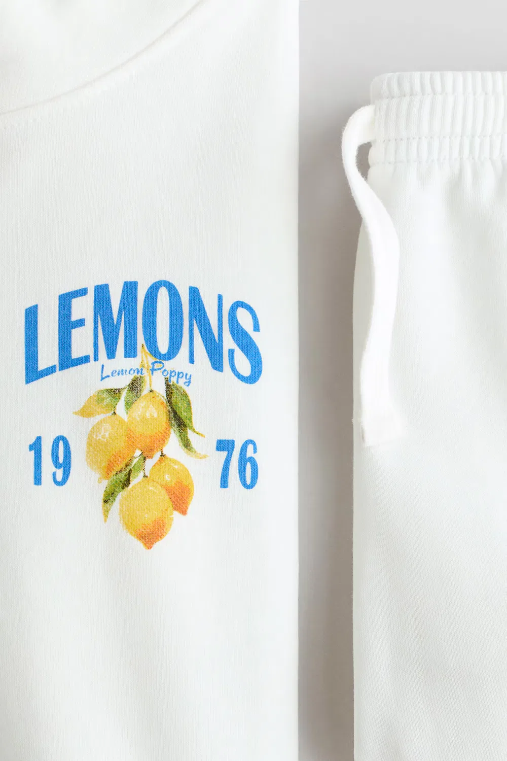 Костюм-Двойка с худи и шортами H&M, Weiß/Zitronen — фото 4