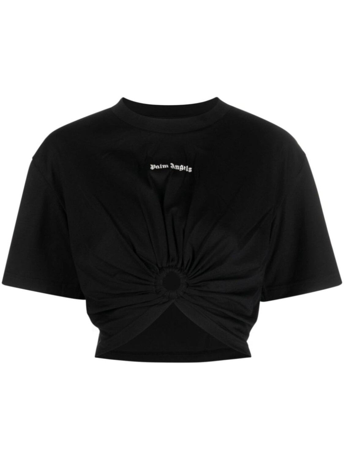 

Palm Angels укороченная футболка с круглой пряжкой, черный