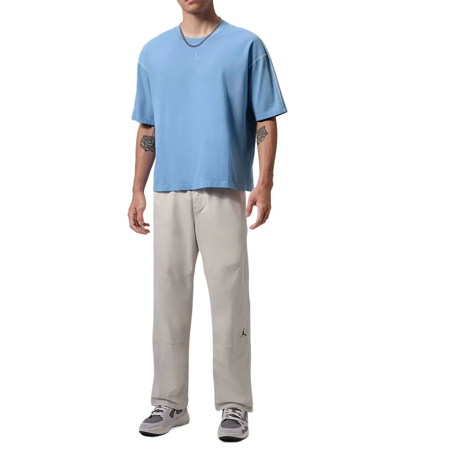 Мужская футболка с круглым вырезом Zhang Yang Blue/Sail White/Zhang Yang Blue Jordan — фото 4