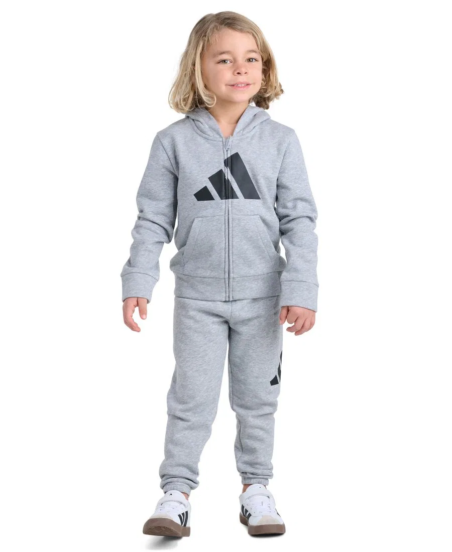 Комплект из куртки и джоггеров с капюшоном, с принтом adidas, Medium Gray Heather