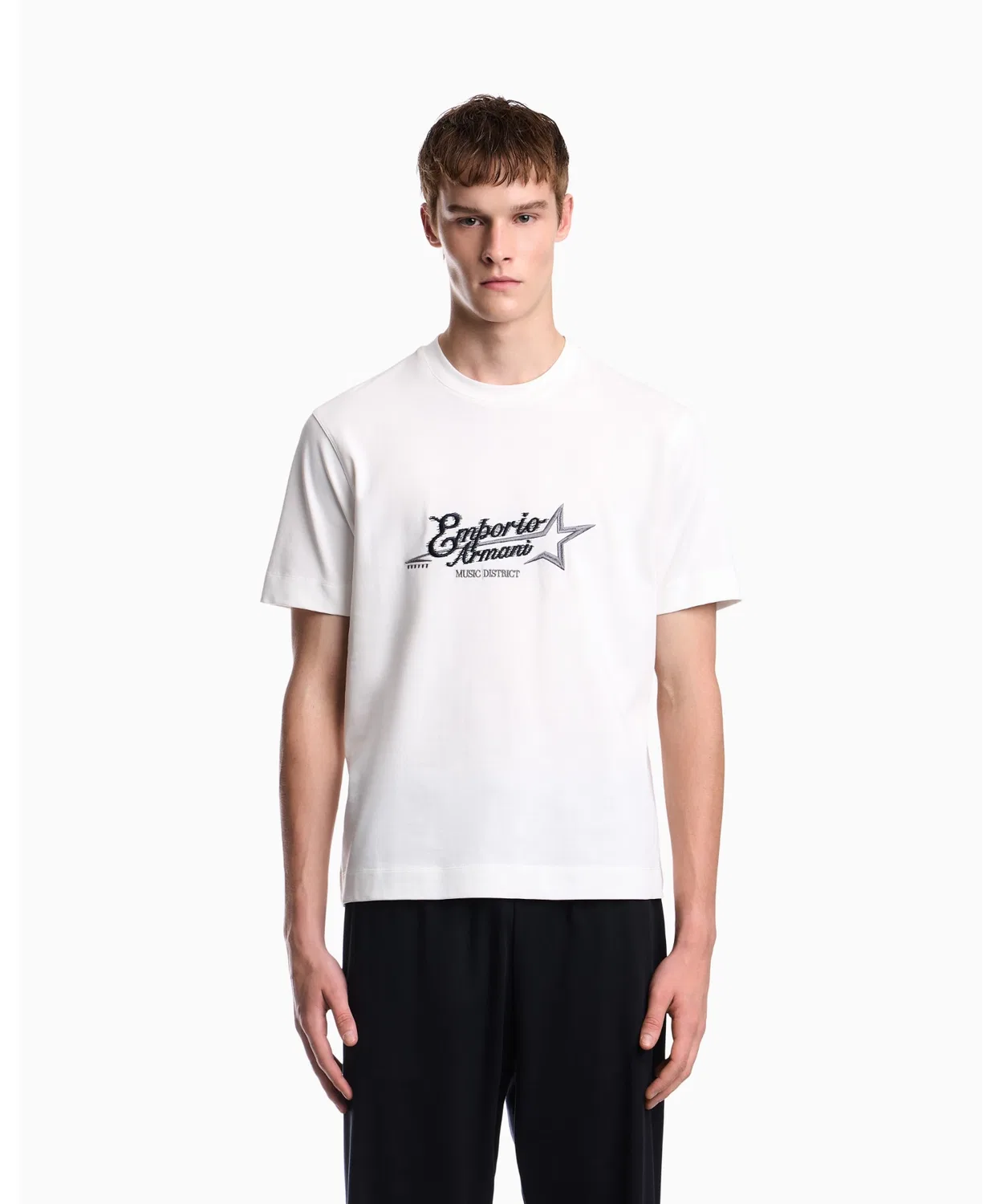 Мужская футболка с коротким рукавом Regular Fit EMPORIO ARMANI, Off White