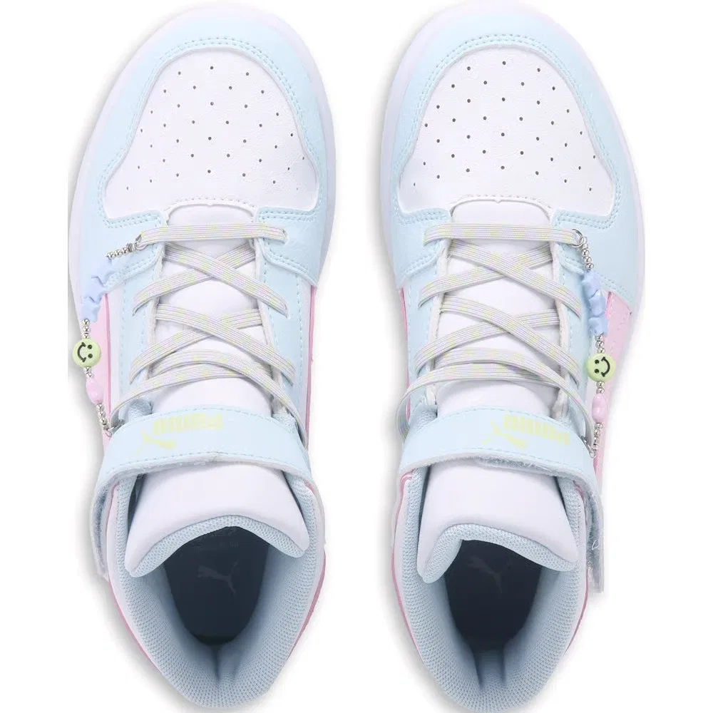 Детские высокие кроссовки Puma, White/Charm — фото 4