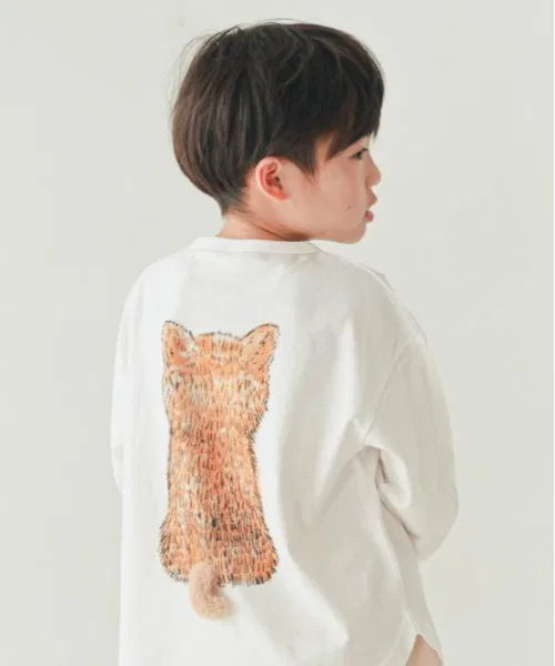 Детская футболка с длинным рукавом с принтом, nicohrat, Off White — фото 4