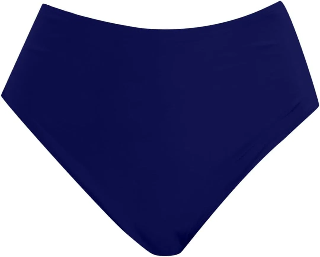 Женские высокие бикини-шорты с утяжкой живота ruched Generic, Navy — фото 2