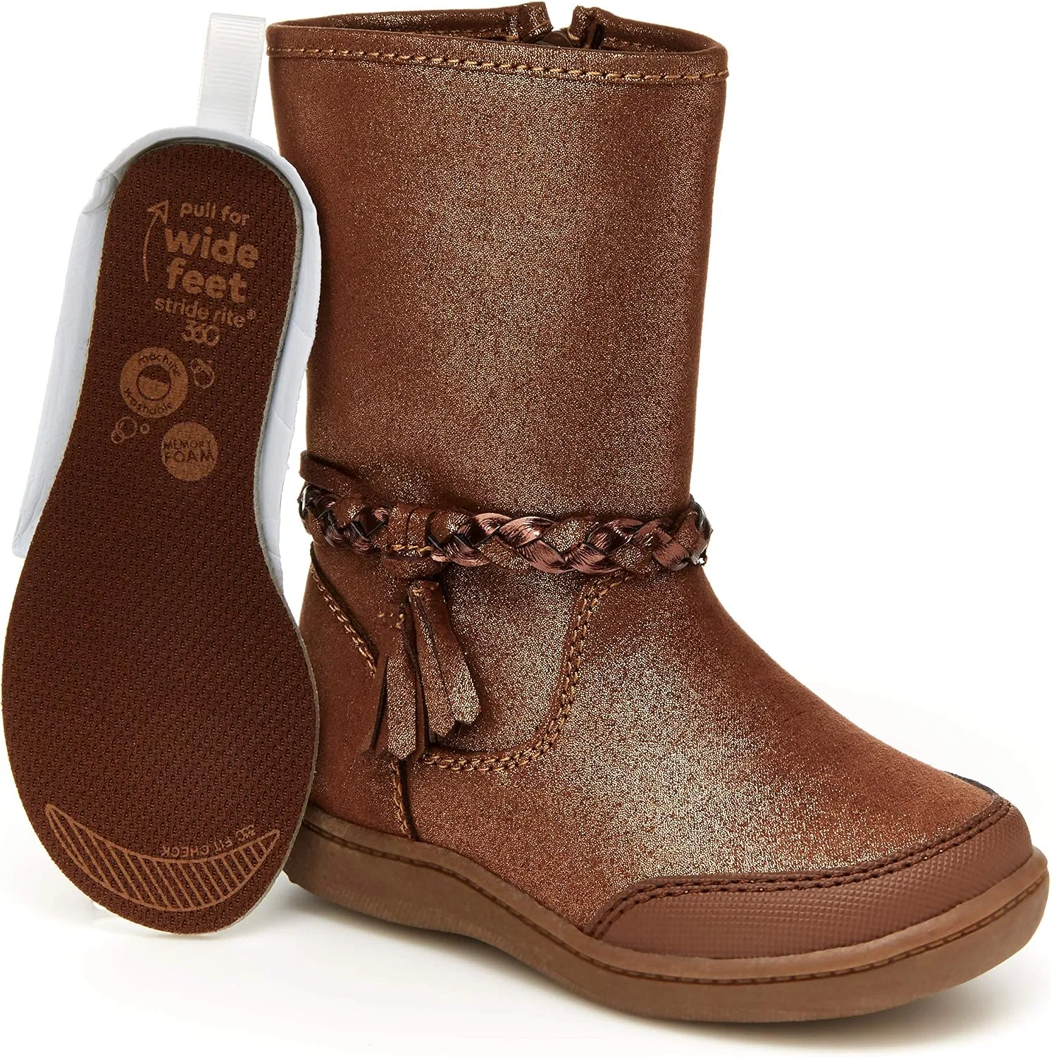 Детские ботинки для девочек Amita Boot Stride Rite, Brown — фото 2