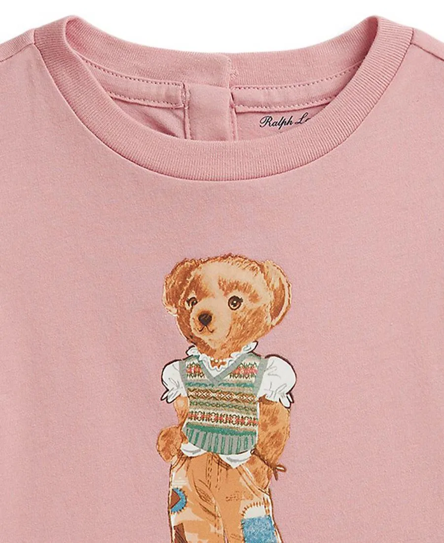 Топ с воланами и принтом Polo Bear Polo Ralph Lauren, Adirondack Rose — фото 3