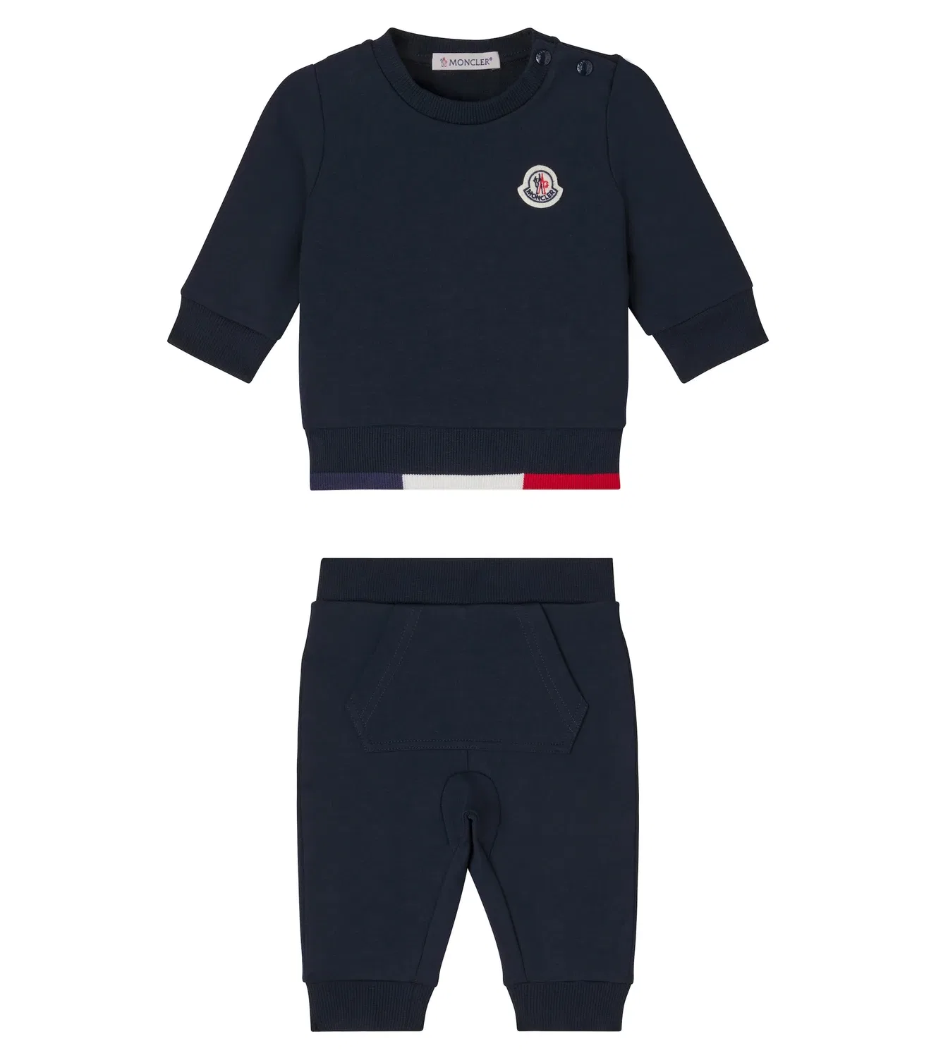 Комплект из флисового свитшота и спортивных штанов для малышей Moncler Enfant, синий