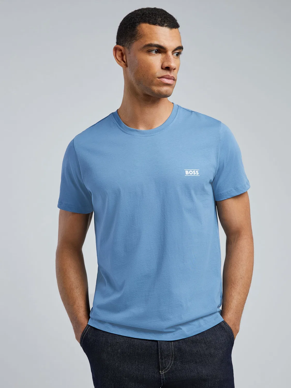 Футболка Regular Fit с логотипом BOSS, синяя