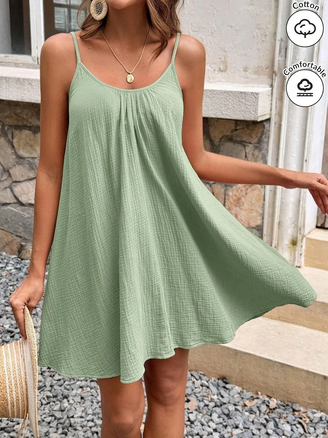 Женское полупрозрачное расклешенное платье на бретельках, Mint Green — фото 4