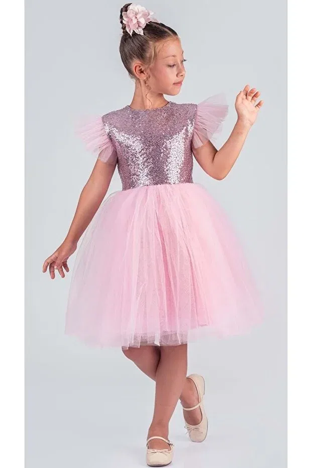 Детское платье для девочек из тюля Mnk Baby&Kids Dark Pink
