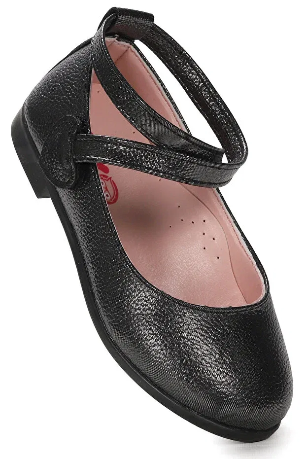 Детские балетки для девочек на липучке Vakko Kiko Kids, Platinum