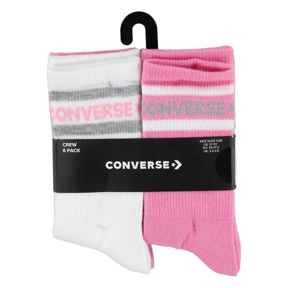 Носки Converse Kids Basic Wordmark Crew 6 пар, розовый — фото 3