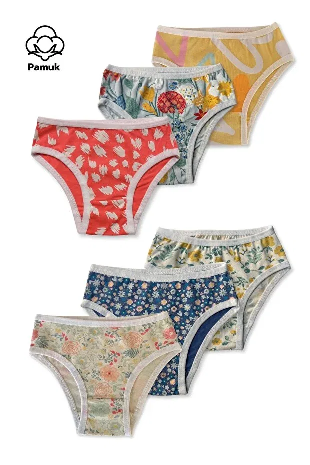 Детские трусы для девочек хлопковые комплект 6 шт Mk Mukko Kids, Colorful