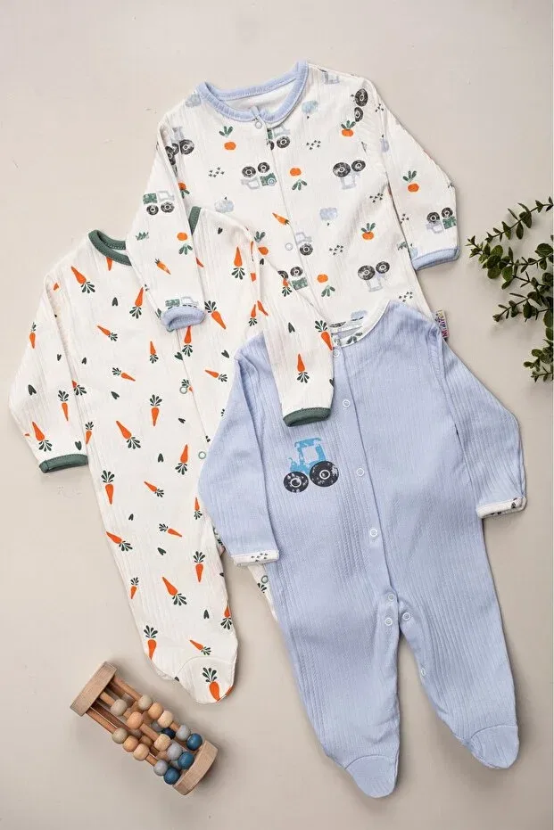 Детский комбинезон-конверт хлопковый комплект из 3 предметов Enia Baby, Multicolor
