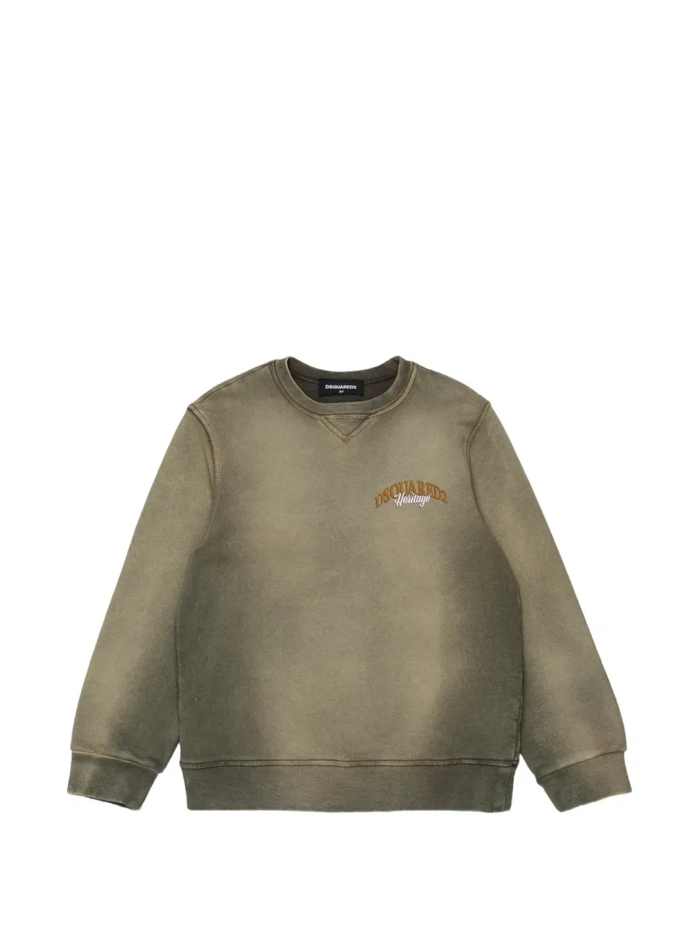 Свитер с вышитым логотипом и выбеленным эффектом Dsquared2 Kids, зеленый