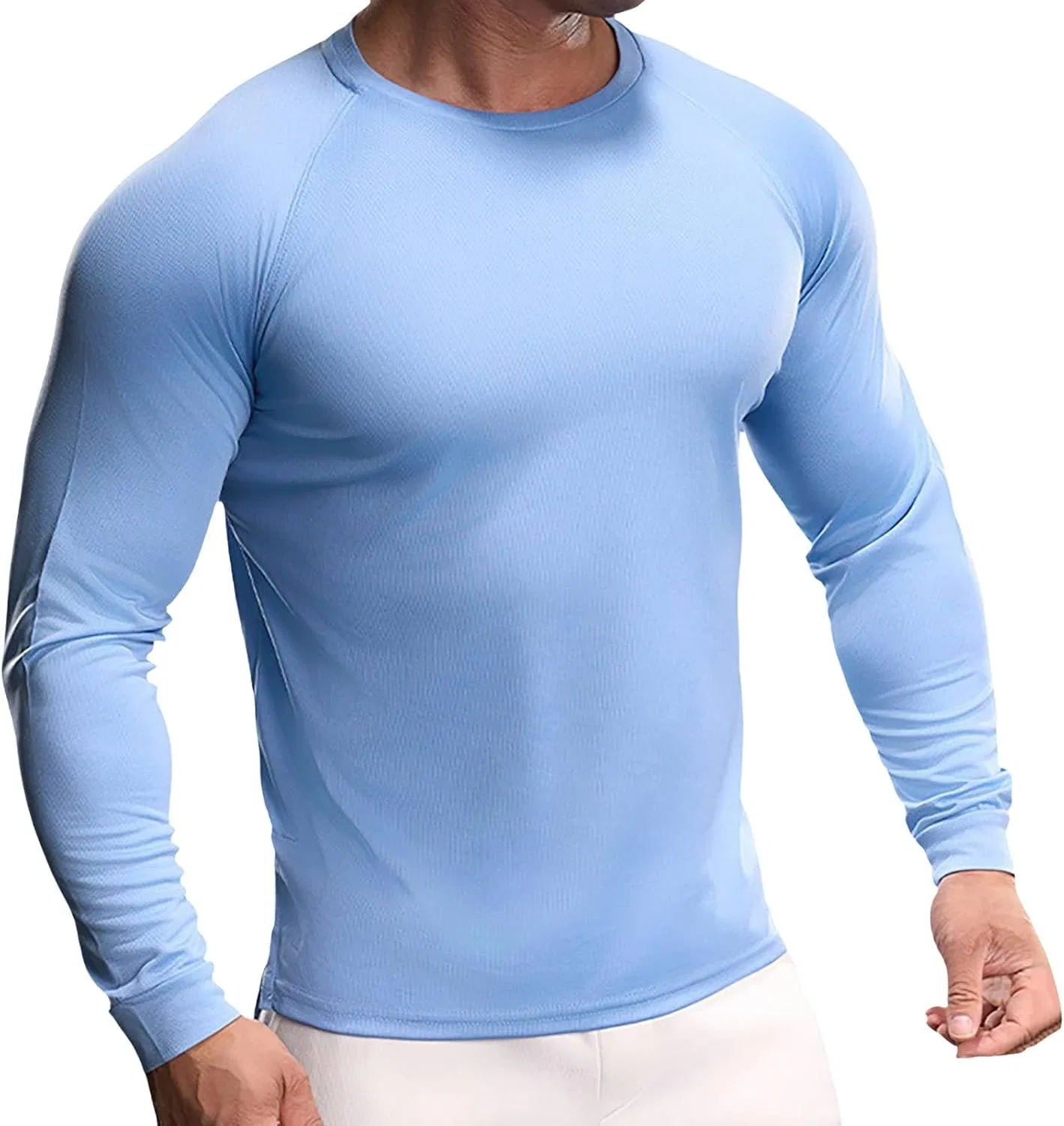 Мужская компрессионная футболка с длинным рукавом, Sky Blue