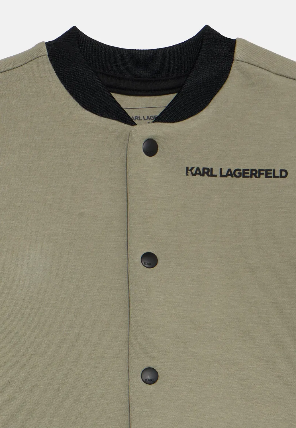 Комплект унисекс - толстовка на молнии Karl Lagerfeld Kids, Kaki/Noir — фото 3