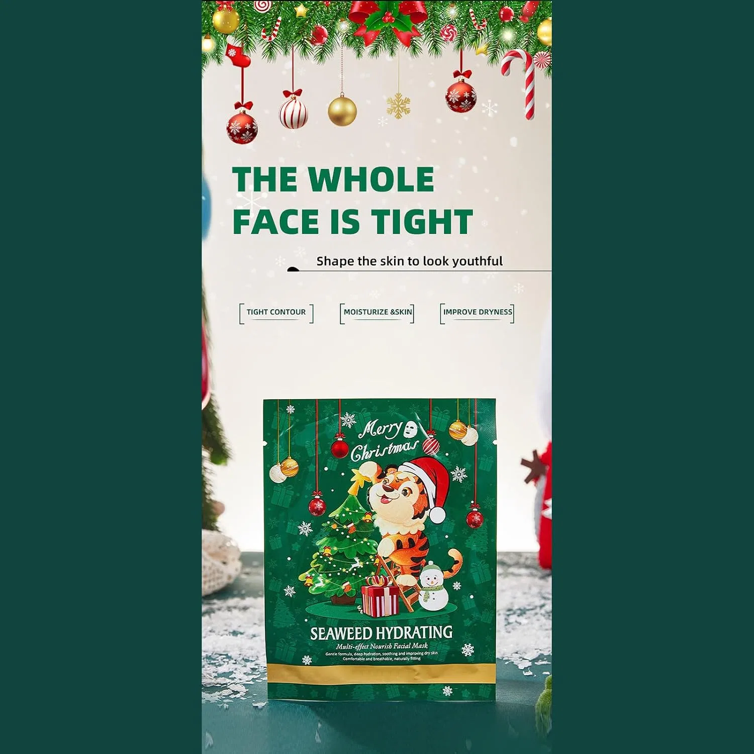Набор для ухода за кожей, Christmas Skin Care Kit, Generisch, 3 предмета: крем для рук 30 г, бальзам для губ 7 г, маска для лица 25 мл — фото 4