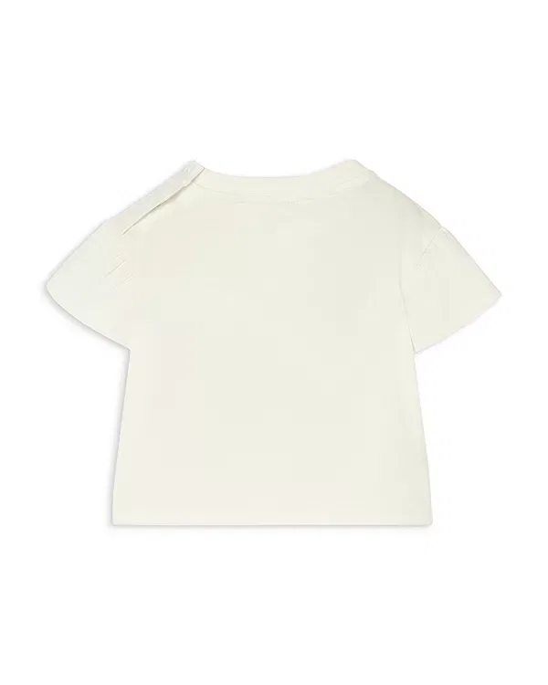 Детская футболка для девочек с принтом Check Bow Cotton Tee Burberry, Chalk White — фото 2