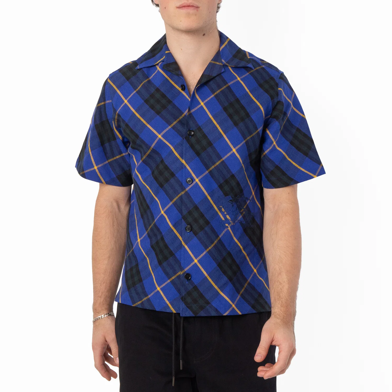 Рубашка с принтом в клетку Burberry, Bright Navy Ip Chk