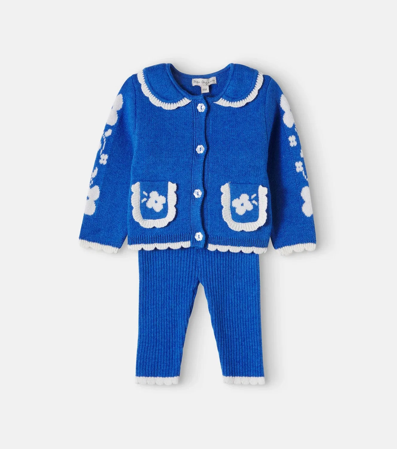 Комплект из кардигана и брюк Nordic Knit Bebe Organic, синий