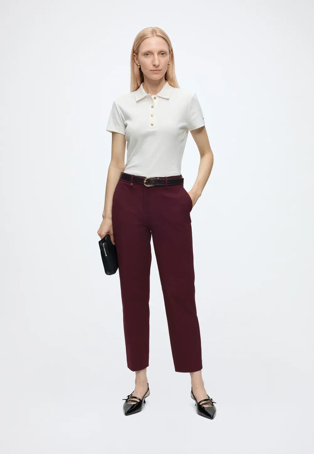 Габардин - брюки Tommy Hilfiger, Deep Burgundy — фото 2