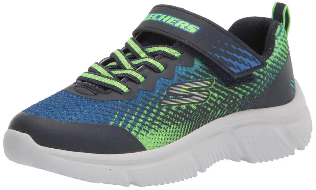 Детские кроссовки для мальчиков с максимальной амортизацией Go Run 650 Norvo Skechers, Navy Lime Textile Navy Synthetic Lime Tri