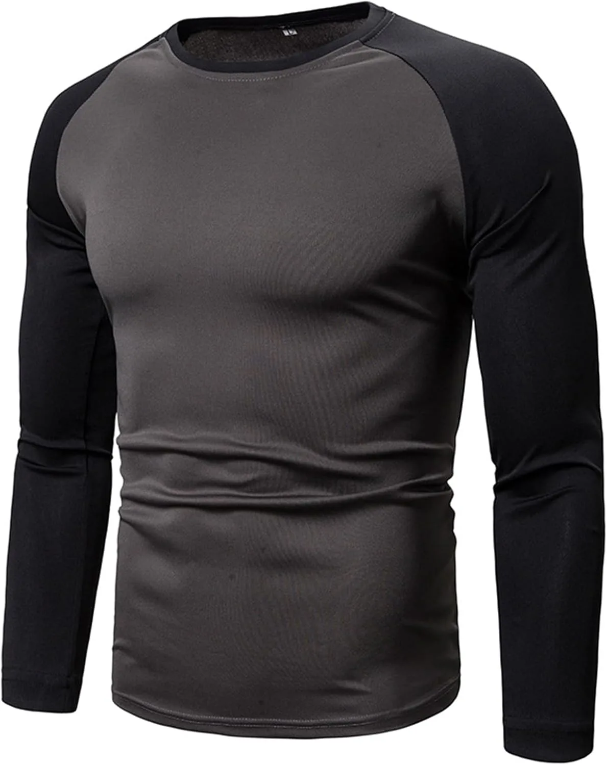 

Мужская футболка Color Block с длинным рукавом Slim Fit Casual Crewneck Weinexra