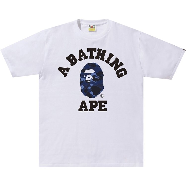 

Футболка BAPE Color Camo College Tee 'White/Navy', белый