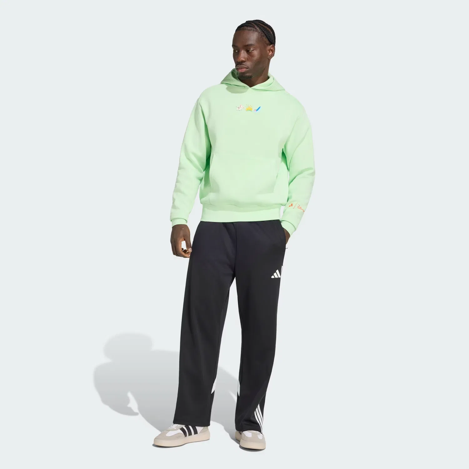 Детское худи с графическим принтом Disney Princesses Adidas Performance, Semi Green Spark — фото 3