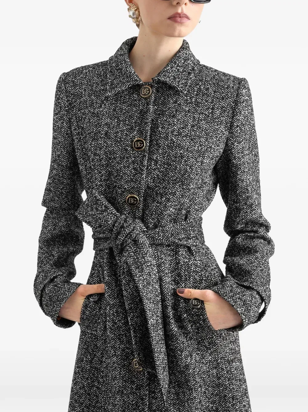 Пальто однобортное Dolce & Gabbana, серый — фото 4