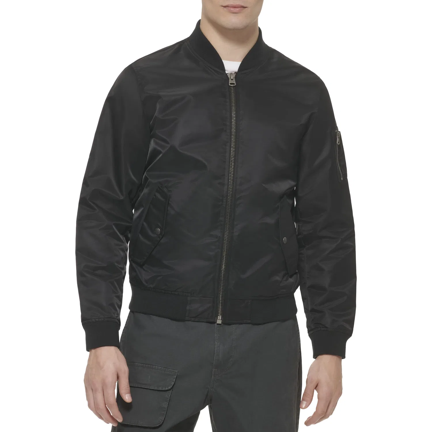 Мужская куртка-бомбер Levi's Flight Bomber Jacket, Black Ma-1 Unfilled