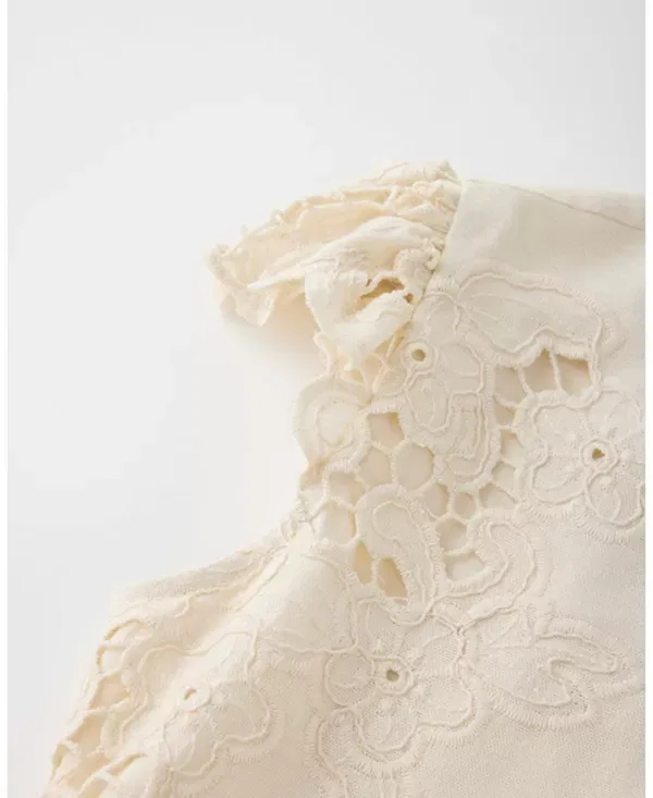 Детское платье для девочек с вышивкой Kaitlyn Marlo Kids, Creme — фото 4