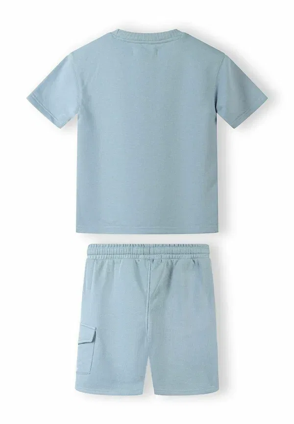 Комплект из футболки с коротким рукавом и шорт, хлопок, Short sleeve set, Minoti, light blue, светло-голубой — фото 3