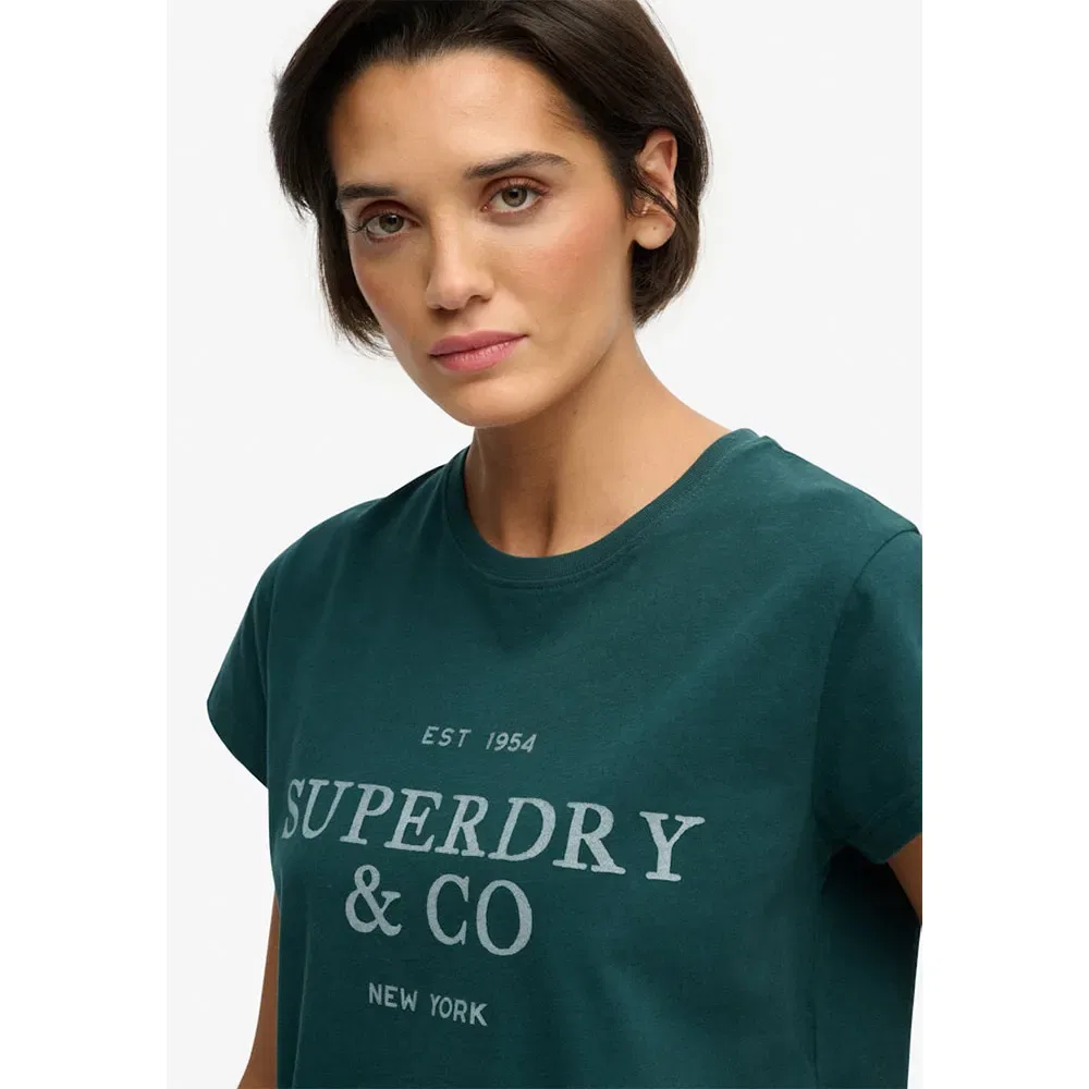 Футболка с коротким рукавом Luxe Casual Classic Superdry, зеленый — фото 4