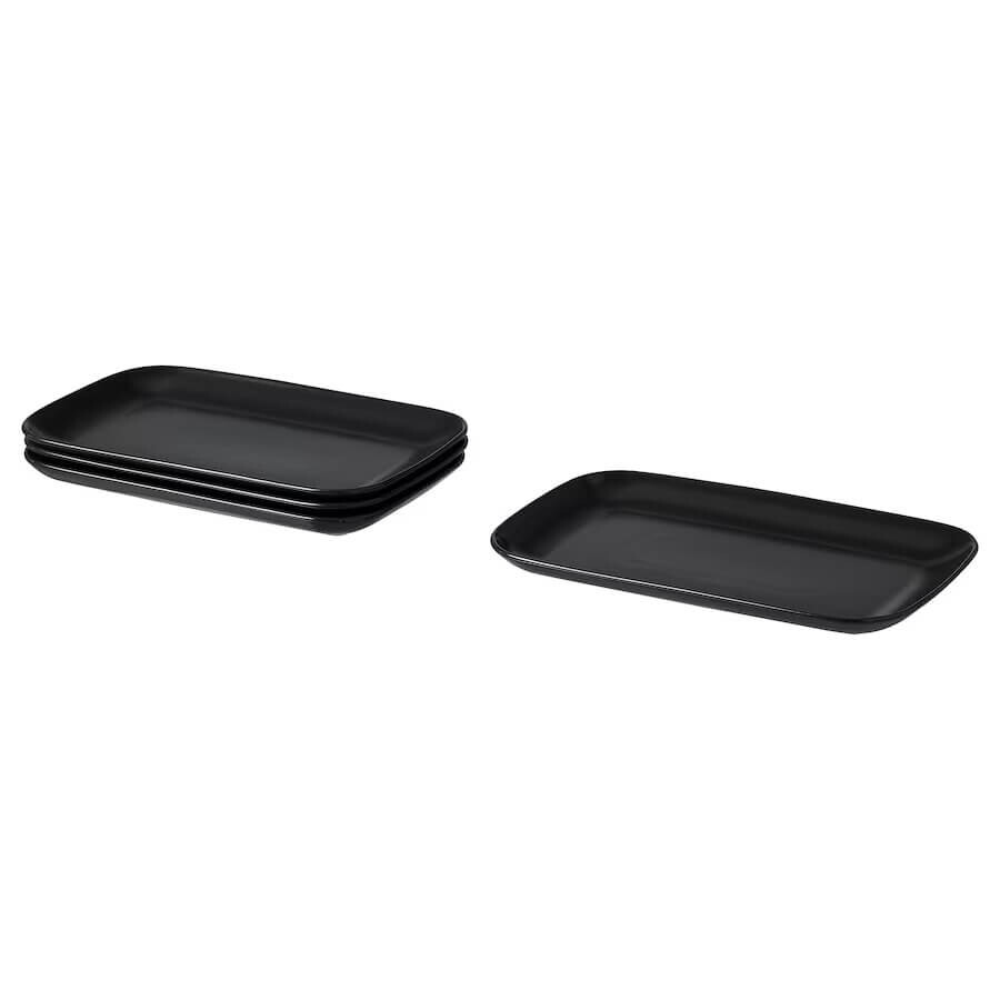 

Тарелка Ikea Färgklar, 30x18 см, 4 предмета, матовый тёмно-серый