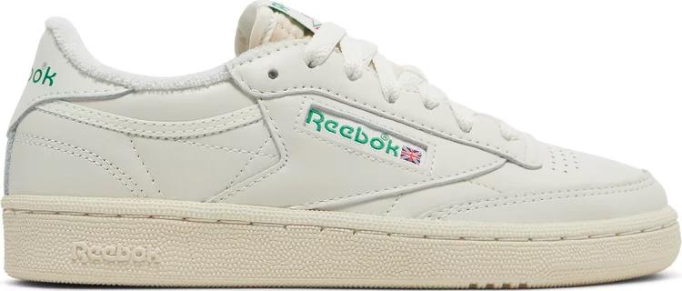 Кроссовки wmns club c 85 'chalk glen green' Reebok, белый - фото