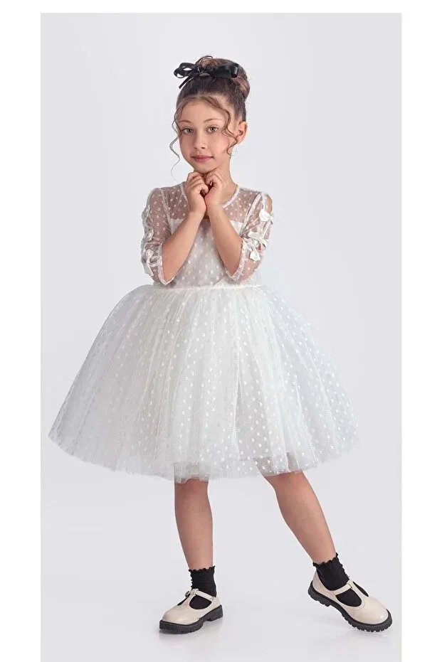 Детское платье для девочек с принтом Put-On-Out Mnk Baby&Kids, White — фото 3