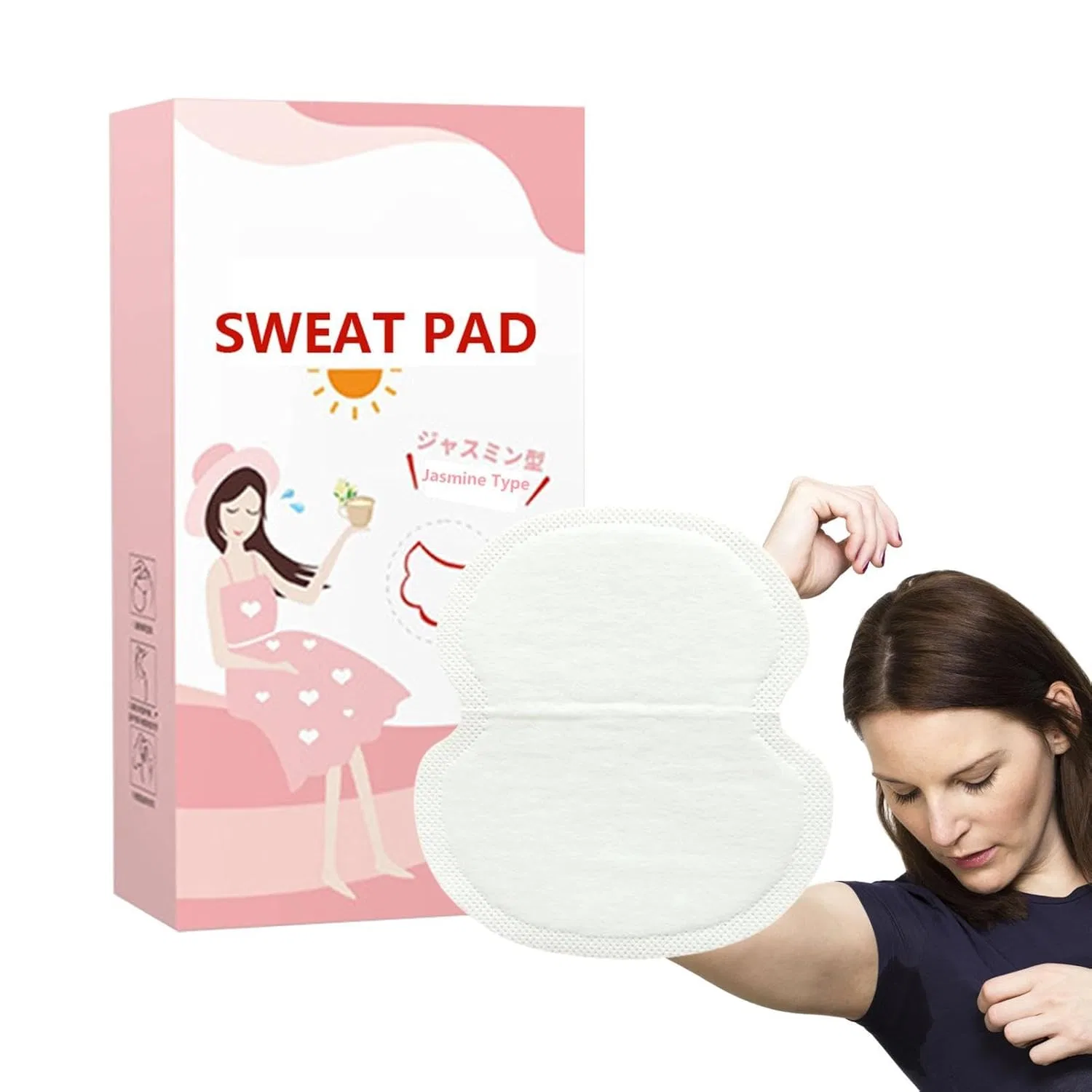 Потопоглощающие подушечки для подмышек, Generic, 1 коробка, Jasmine Sweat Absorbing Plasters for Armpits