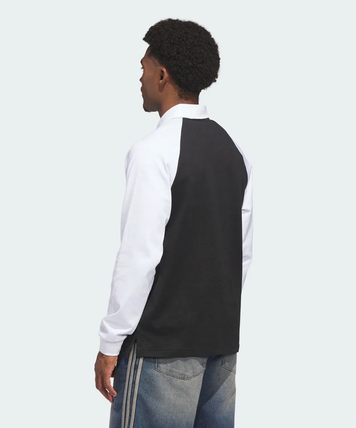 Мужская рубашка-поло свободного кроя с длинным рукавомAdidas Originals, Black — фото 4