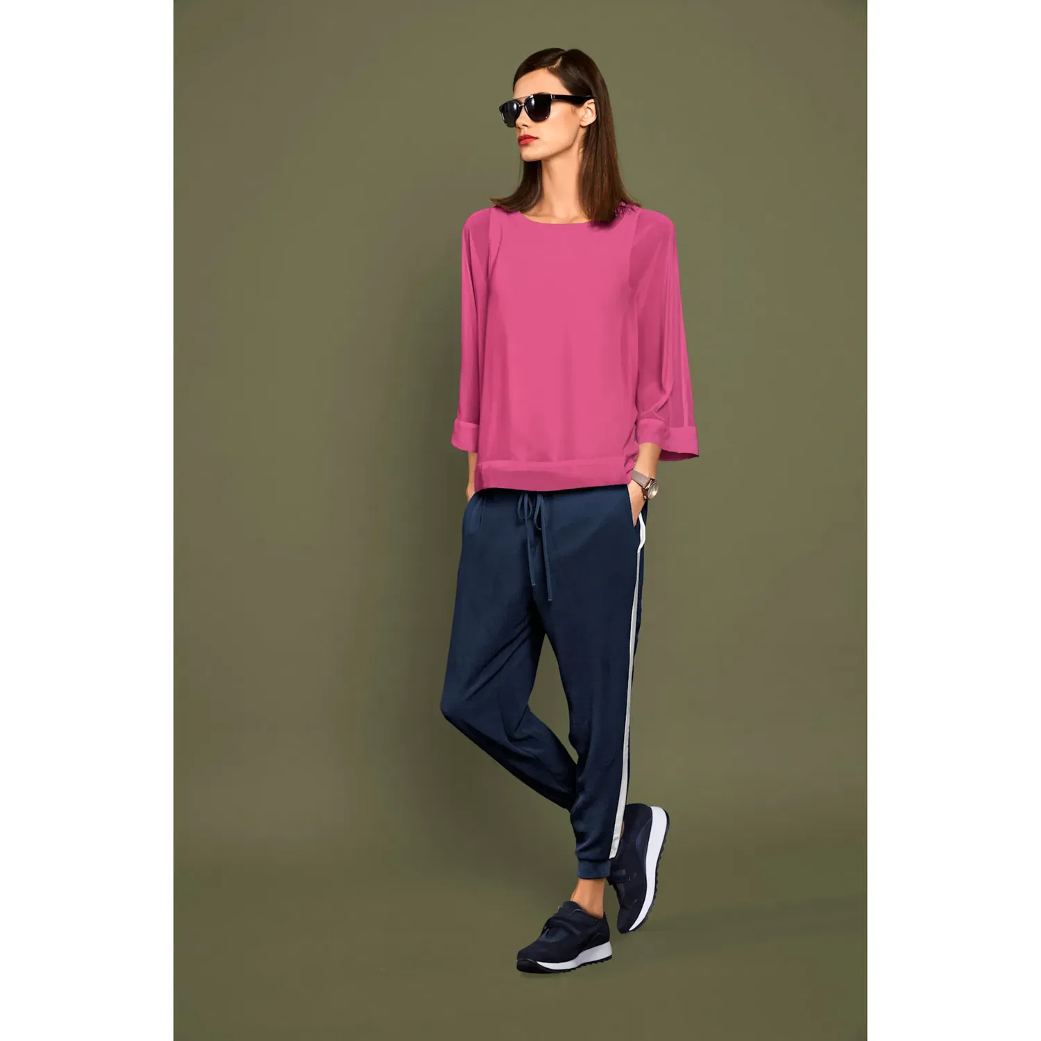 Блузка оверсайз Two in One Look heine, Pink