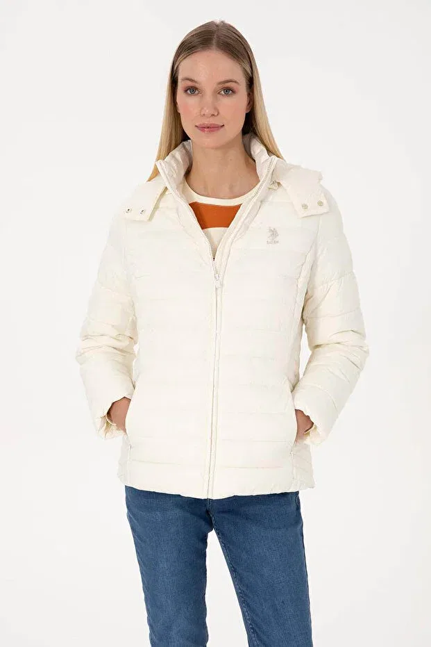 Женское пальто с капюшоном U.S. Polo Assn., Ecru