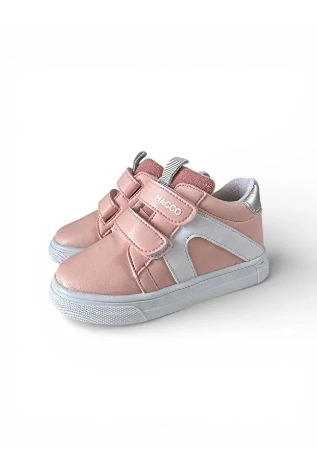 Детские спортивные кроссовки для девочек на липучке Macco Shoes, Pink — фото 3