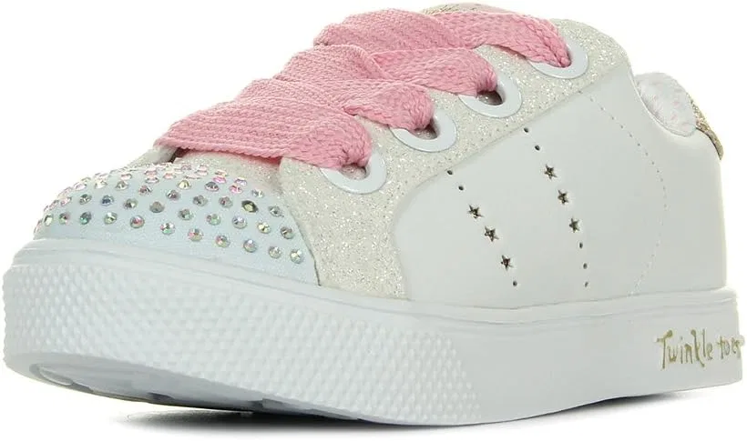 Детские кроссовки для девочек Twinkle Breeze 2.0-sidestars Skechers, White/Pink