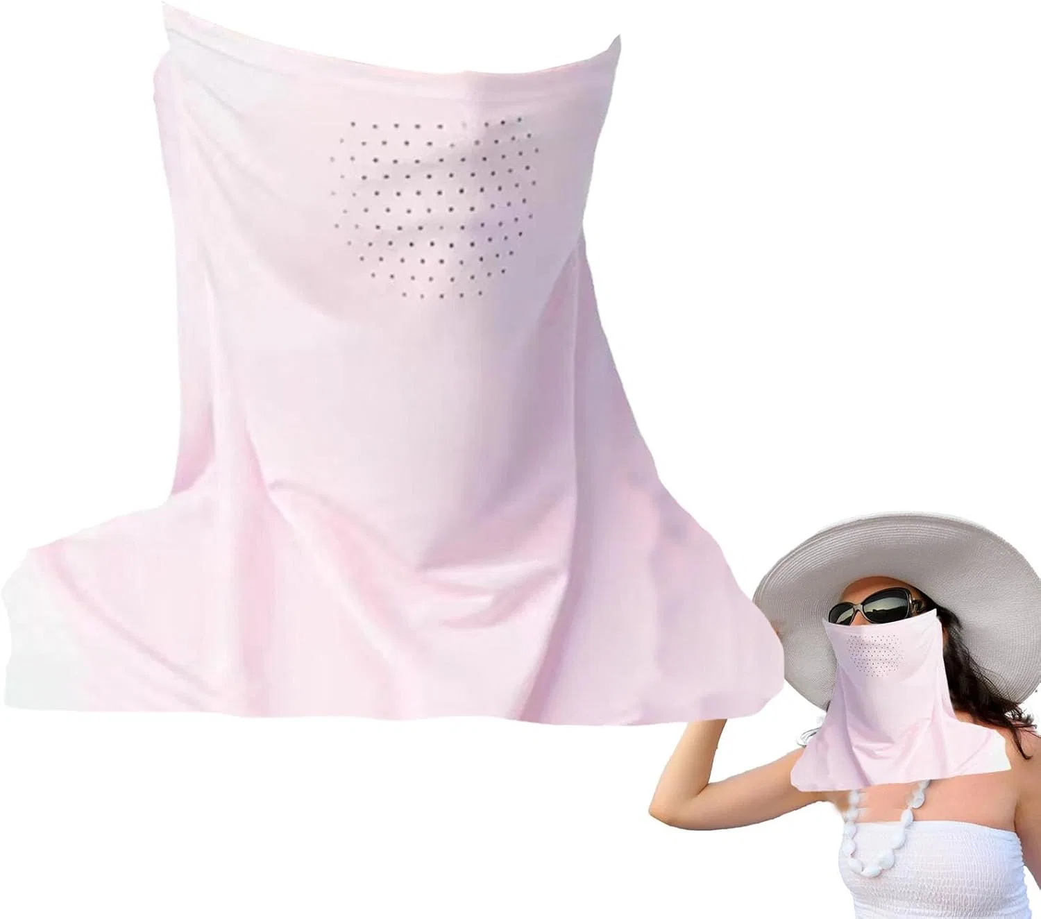 Полумаска с защитой от солнца UPF 50+, Polyester, Ice Silk, Rose Generisch