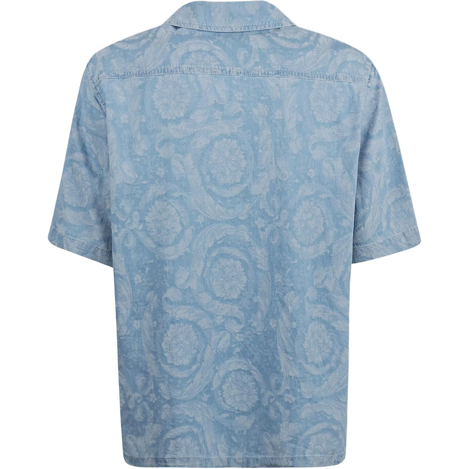 Мужская рубашка с коротким рукавом с принтом Barocco Sea VERSACE, Blue — фото 3