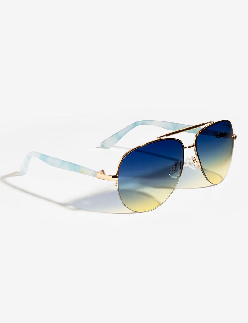 

Солнцезащитные очки U.S. Polo Assn Ladies Metal Aviator, золотой/синий