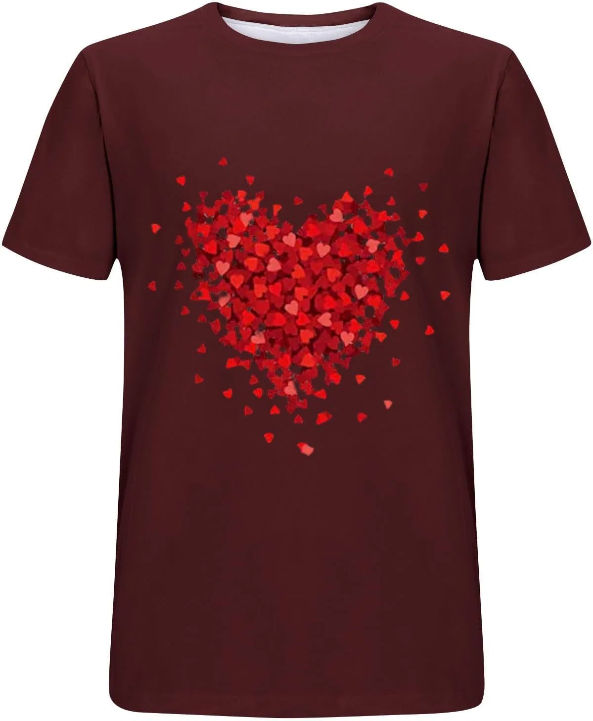 Футболка с принтом Love, Unisex, Wine — фото 2