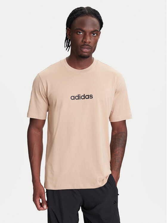 

Футболка regular fit Essentials Linear JX5709 Adidas, бежевый