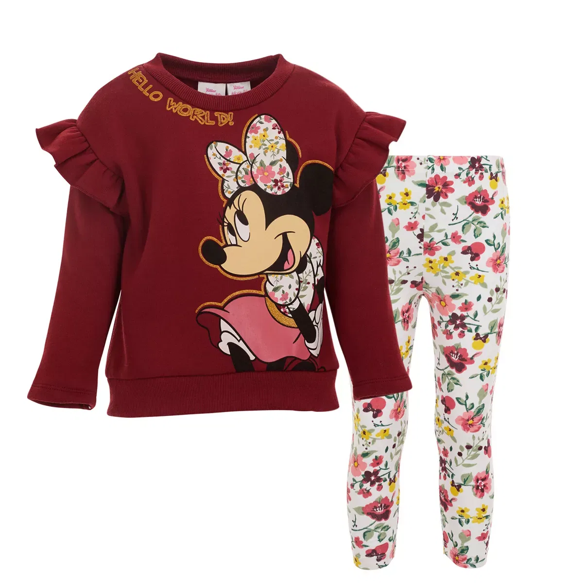 Детский комплект свитшота и леггинсов с принтом Minnie Mouse Disney, Multicolor